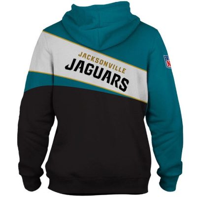 NFL Jacksonville Jaguars Teal Black Pullover Hoodie V5
