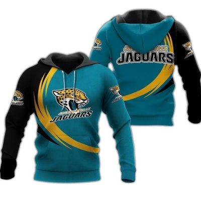 NFL Jacksonville Jaguars Teal Black Pullover Hoodie V8