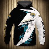 NFL Jacksonville Jaguars Black White Thunder Pullover Hoodie