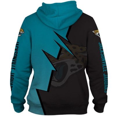NFL Jacksonville Jaguars Teal Black Zigzag Pullover Hoodie