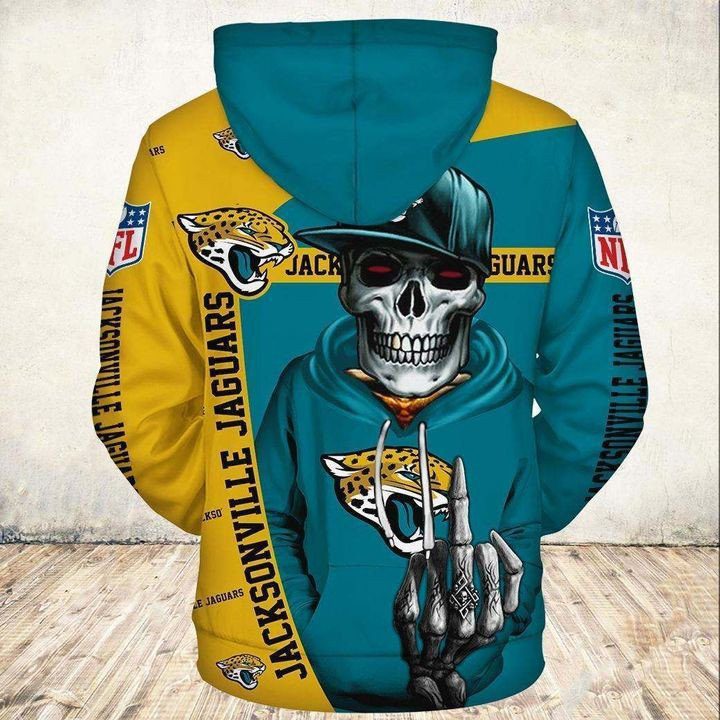 NFL Jacksonville Jaguars Skull Gold Teal Pullover Hoodie NFL Jacksonville Jaguars Skull Gold Teal Pullover Hoodie