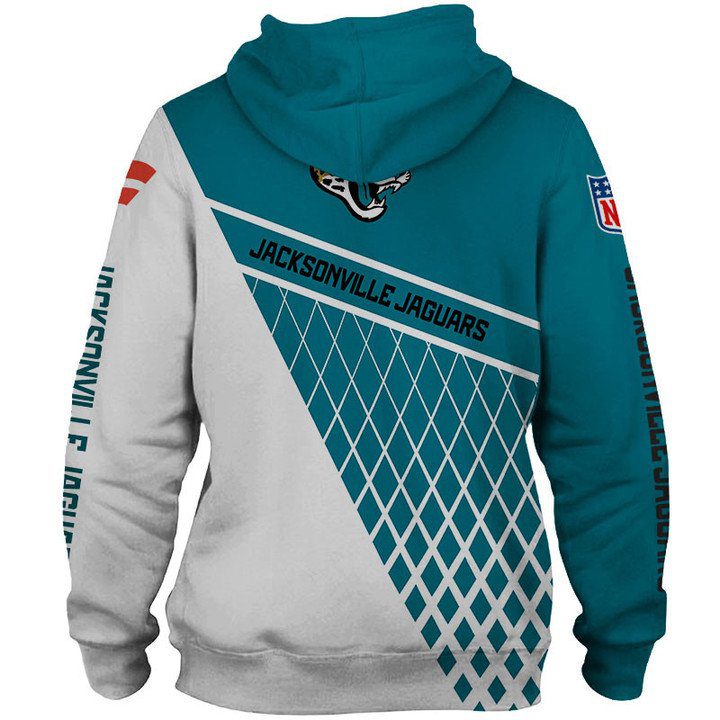 NFL Jacksonville Jaguars Teal White Pullover Hoodie V2 NFL Jacksonville Jaguars Teal White Pullover Hoodie V2