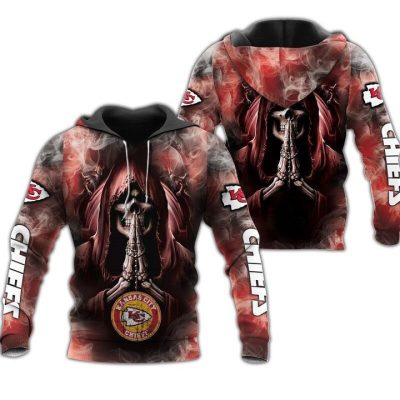 NFL Kansas City Chiefs Skull Smoke Pullover Hoodie