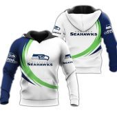 NFL Seattle Seahawks White Navy Pullover Hoodie V3