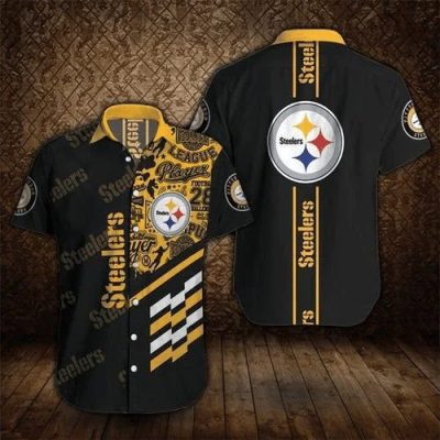 NFL Pittsburgh Steelers Black Golden Hawaiian Shirt