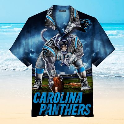 NFL Carolina Panthers Mascot Blue Hawaiian Shirt