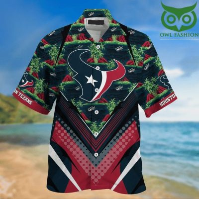 NFL Houston Texans Blue Red Hawaiian Shirt V2