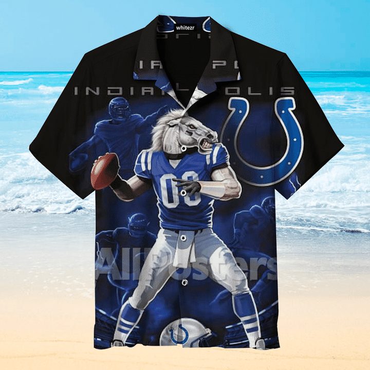 NFL Indianapolis Colts Mascot Blue Hawaiian Shirt NFL Indianapolis Colts Mascot Blue Hawaiian Shirt