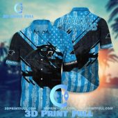 NFL Carolina Panthers Blue Black Hawaiian Shirt V2
