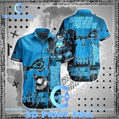 NFL Carolina Panthers Skull Blue Hawaiian Shirt