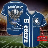 NFL Indianapolis Colts Custom Name Number Blue Baseball Jersey V4