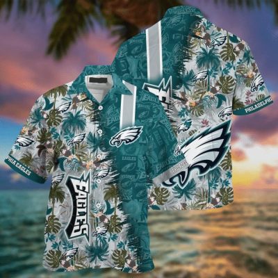 NFL Philadelphia Eagles Green Grey Hawaiian Shirt
