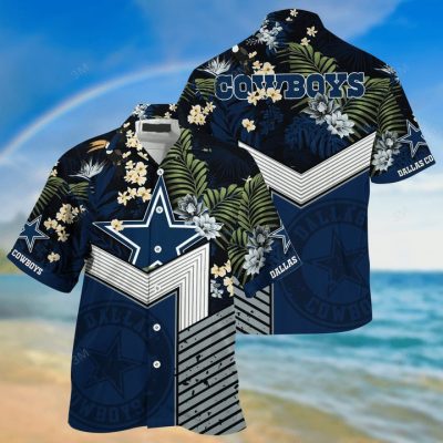 NFL Dallas Cowboys Flower Stripes Hawaiian Shirt