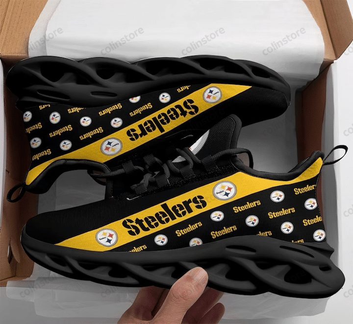 NFL Pittsburgh Steelers Black Golden Max Soul Shoes NFL Pittsburgh Steelers Black Golden Max Soul Shoes