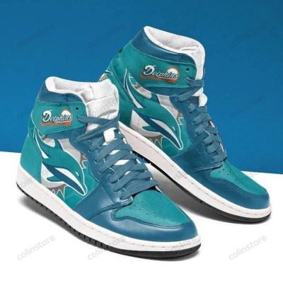 NFL Miami Dolphins Aqua Air Jordan 1 High Sneakers