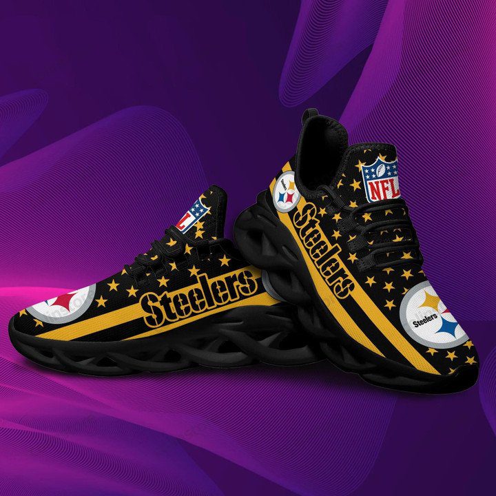 NFL Pittsburgh Steelers Golden Black Max Soul Shoes V3 NFL Pittsburgh Steelers Golden Black Max Soul Shoes V3