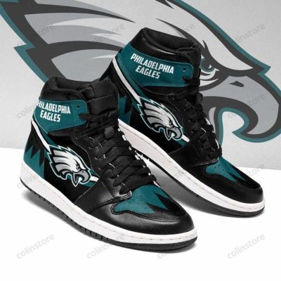NFL Philadelphia Eagles Black Green Air Jordan 1 High Sneakers