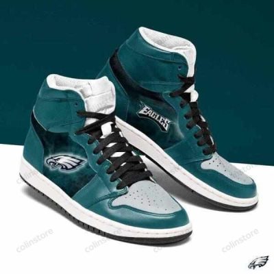 NFL Philadelphia Eagles Green Grey Air Jordan 1 High Sneakers