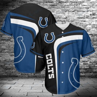 NFL Indianapolis Colts Blue Black Baseball Jersey