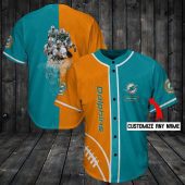 NFL Miami Dolphins Custom Name Legends Aqua Orange Baseball Jersey