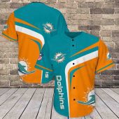 NFL Miami Dolphins Aqua Orange Baseball Jersey