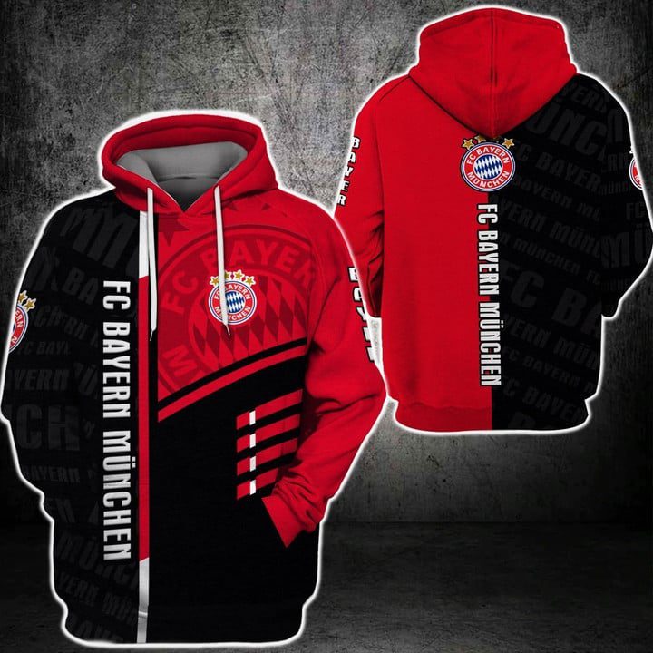 Bayern Munich Red Black Pullover Hoodie Bayern Munich Red Black Pullover Hoodie