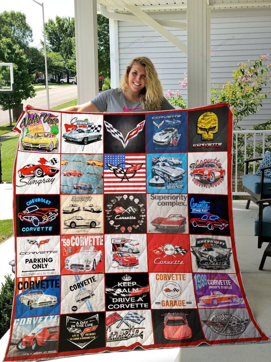 Chevrolet Corvette Keep Calm And Drive A Corvette Quilt Blanket Chevrolet Corvette Keep Calm And Drive A Corvette Quilt Blanket