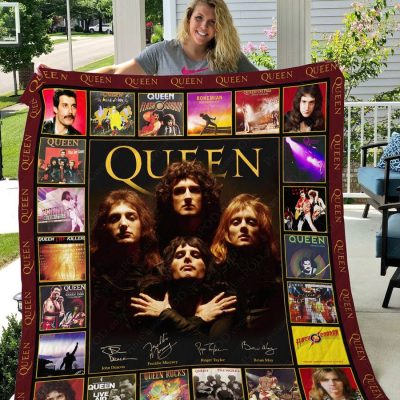 Queen Rock Band Signatures Quilt Blanket