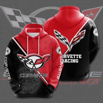 Chevrolet Corvette Red Black Pullover Hoodie