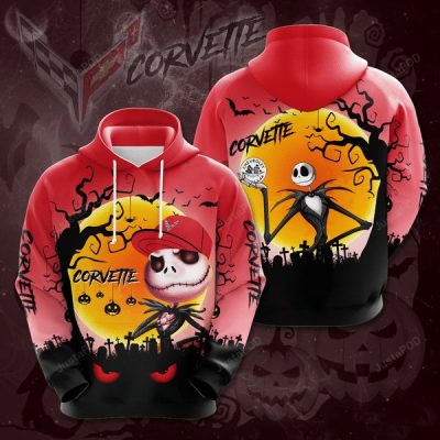 Chevrolet Corvette Jack Skellington Halloween Pullover Hoodie