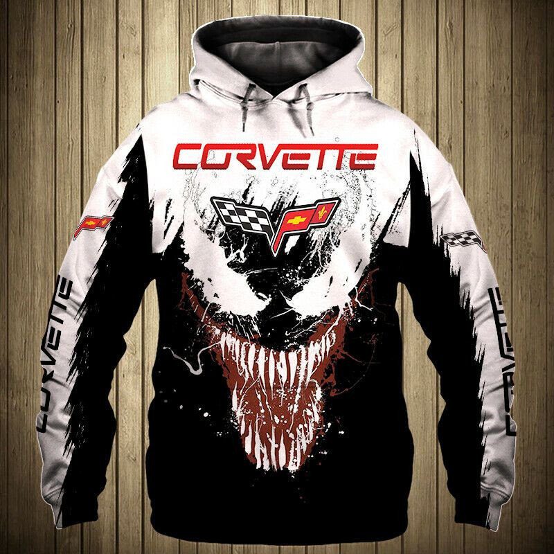 Chevrolet Corvette Skull White Pullover Hoodie Chevrolet Corvette Skull White Pullover Hoodie