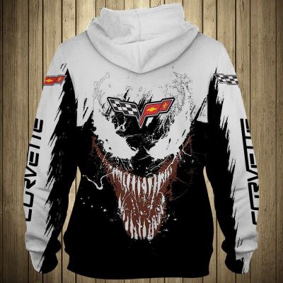 Chevrolet Corvette Skull White Pullover Hoodie