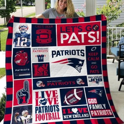 NFL New England Patriots Quilt Blanket V10
