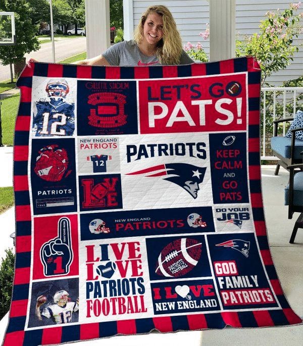 NFL New England Patriots Quilt Blanket V10 NFL New England Patriots Quilt Blanket V10
