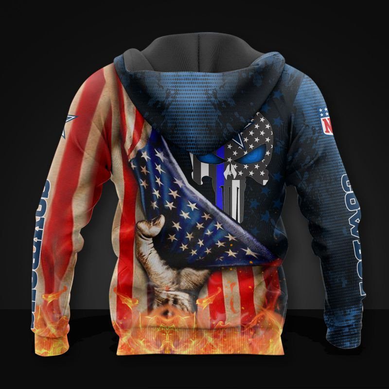 NFL Dallas Cowboys American Flag Pullover Hoodie V2 NFL Dallas Cowboys American Flag Pullover Hoodie V2