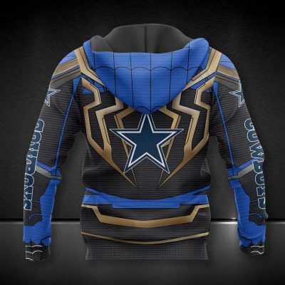 NFL Dallas Cowboys Blue Golden Spider Man Pullover Hoodie