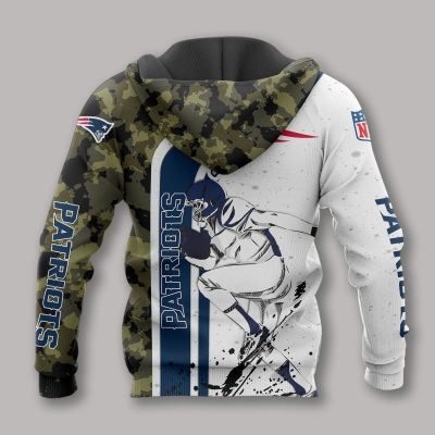 NFL New England Patriots White Camo Pullover Hoodie