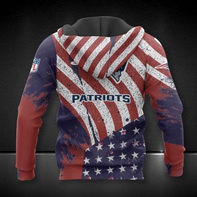 NFL New England Patriots American Flag Pullover Hoodie