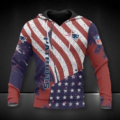 NFL New England Patriots American Flag Pullover Hoodie