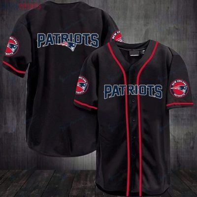 NFL New England Patriots Black Baseball Jersey