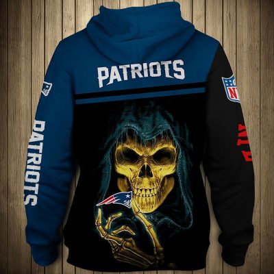 NFL New England Patriots Golden Skull Pullover Hoodie