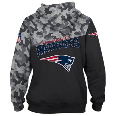 NFL New England Patriots Military Long Sleeve Pullover Hoodie
