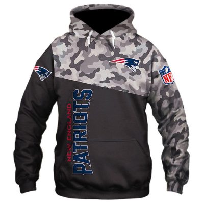 NFL New England Patriots Military Long Sleeve Pullover Hoodie