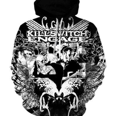 Killswitch Engage Black White Pullover Hoodie