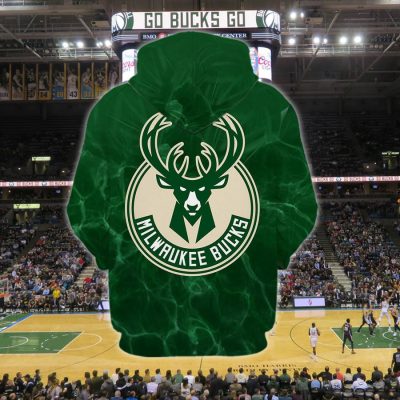 NBA Milwaukee Bucks Green All The Stars Pullover Hoodie V3