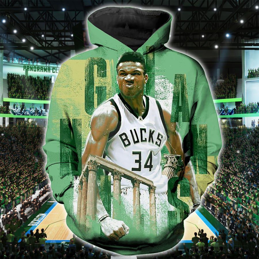 NBA Milwaukee Bucks Green Grafiti Giannis Antetokounmpo No 34 Pullover Hoodie NBA Milwaukee Bucks Green Grafiti Giannis Antetokounmpo No 34 Pullover Hoodie