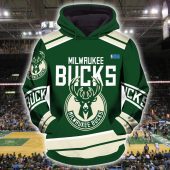 NBA Milwaukee Bucks Green Cream Pullover Hoodie V2