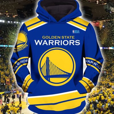NBA Golden State Warriors Blue Yellow Pullover Hoodie V10