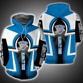 NBA Oklahoma City Thunder Blue White Light Pullover Hoodie