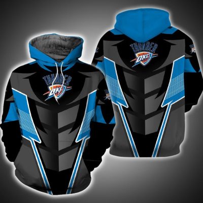 NBA Oklahoma City Thunder Black Blue Armor Pullover Hoodie